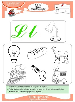 Çocuklar İçin L Sesi Çalışma Sayfaları 